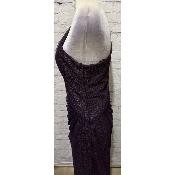 Lauren Ralph Lauren eggplant purple sequin formal Gown dress Size 8 - Picture 4 of 9